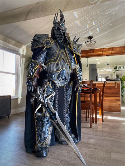 Lich King cosplay I made for my husband! : r/wow