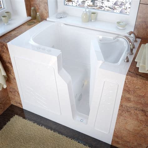 Meditub 2646RWH 26x46 Right Drain White Whirlpool Jetted Walk-In Batht ...