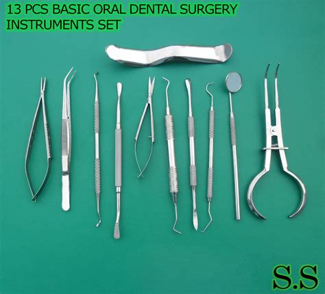 13 PCS BASIC ORAL DENTAL SURGERY SURGICAL INSTRUMENTS SET KIT