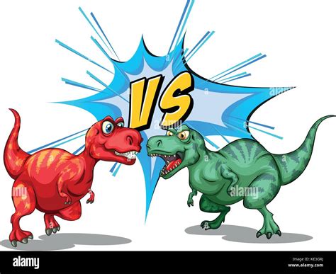 Two dinosaurs fighting each other illustration Stock Vector Image & Art ...