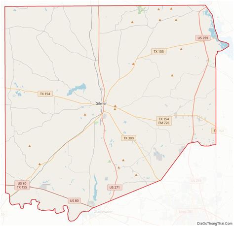 Map of Upshur County, Texas - Thong Thai Real