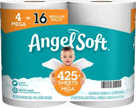 Amazon.com: Angel Soft® Toilet Paper, 4 Mega Rolls : Health & Household