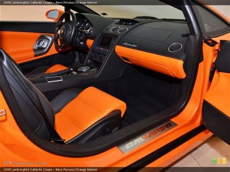 Lamborghini Interior orange with black stitching seats door panels ...