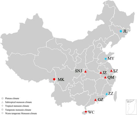 Sampling sites of Apis cerana. Samples from regions in blue were ...