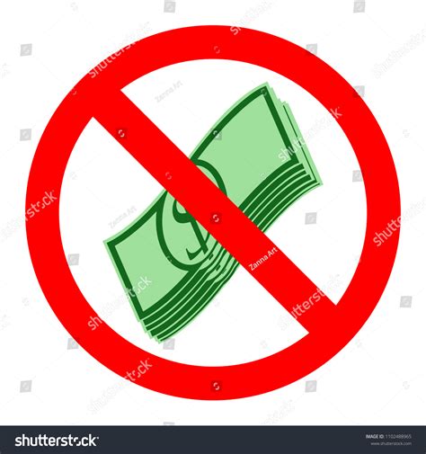 No Cash Sign Vector Illustration Isolated Stock Vector (Royalty Free ...