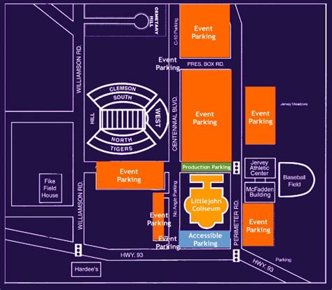 Clemson Football Parking Map 2018 - Maping Resources