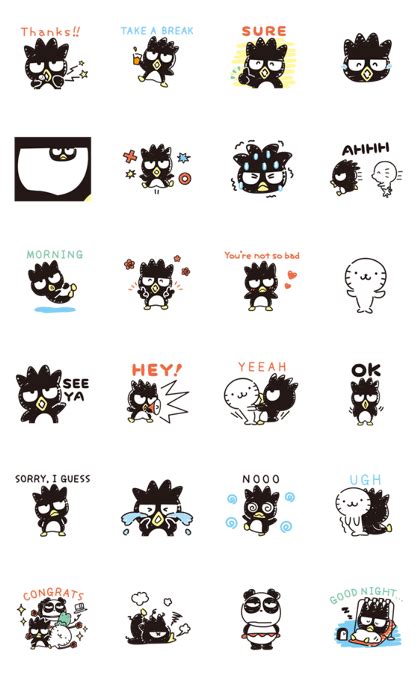 BAD BADTZ-MARU: Hand-Drawn Stickers LINE WhatsApp Sticker GIF PNG