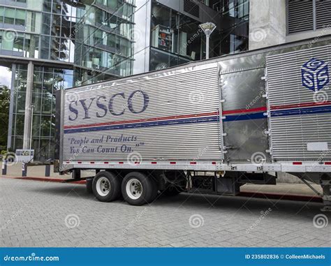 Sysco Delivery Semi Truck Parked At Customer Location. Front And Side ...