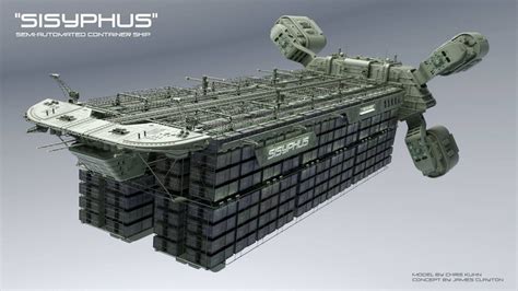 concept ships: Sisyphus Semi-Automated container ship by Chris Kuhn # ...