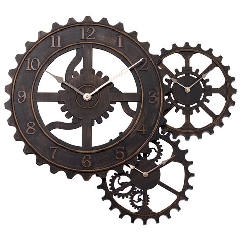 Better Homes & Gardens 24" Bronze Gear Wall Clock - Walmart.com