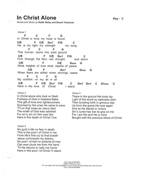 In Christ Alone Chords PDF | PDF