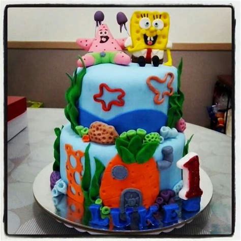 Spongebob and Patrick cake | Cake, Birthday cake, Desserts