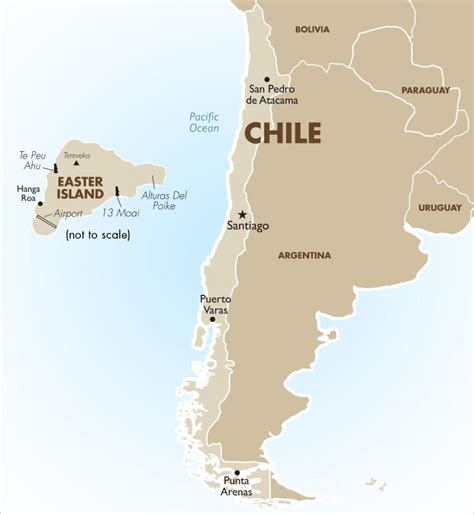 Map Of Chile And Easter Island Map Of Chile Including Easter Island ...