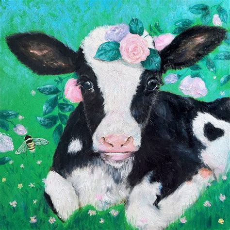 Moo moo cow Painting by Eury Kim | Saatchi Art