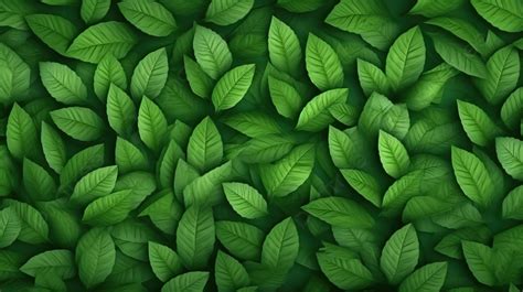 Natural Green Leaf Pattern 3d Rendered Raster Illustration For ...