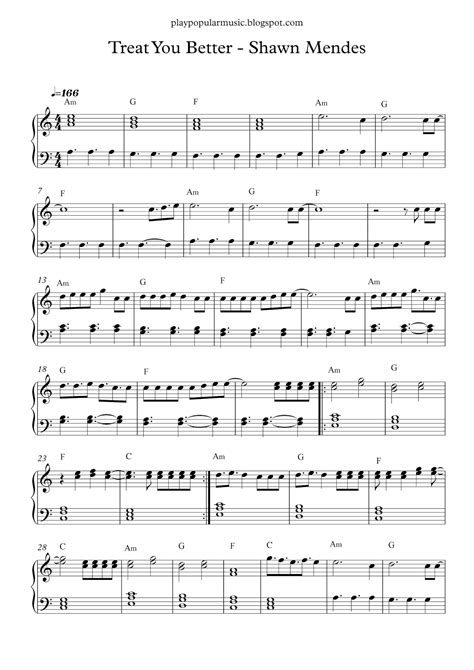 Free piano sheet music: Treat You Better - Shawn Mendes.pdf I know I ...