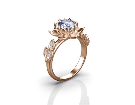 ‘Vienna’ white gold lotus engagement ring