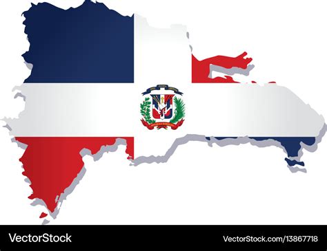 Dominican republic flag amp map Royalty Free Vector Image