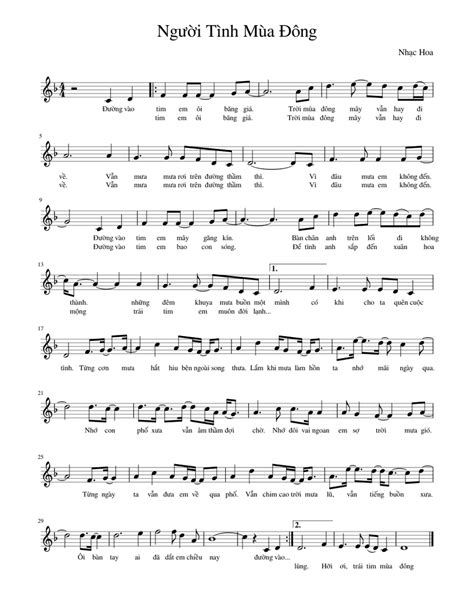 Người Tình Mùa Đông Sheet music for Piano (Solo) Easy | Musescore.com