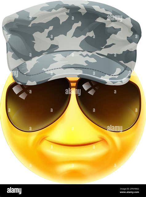 Army Soldier Emoticon Emoji Face Cartoon Icon Stock Vector Image & Art ...