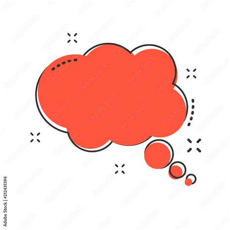 Cartoon thought bubble icon in comic style. Think bubble sign ...