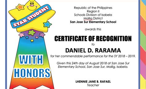 Deped Certificate Of Recognition Template Free Download Printable ...