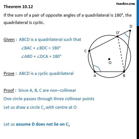 Inverse of Cyclic Quadrilateral Theorem - Proof (with video) - Teachoo