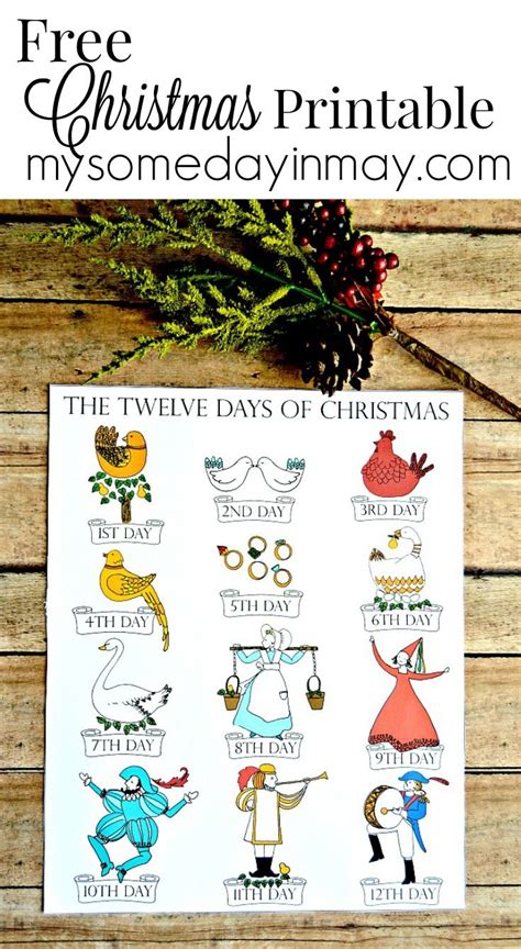 12 Days of Christmas Printable | Christmas printables, Christmas ...