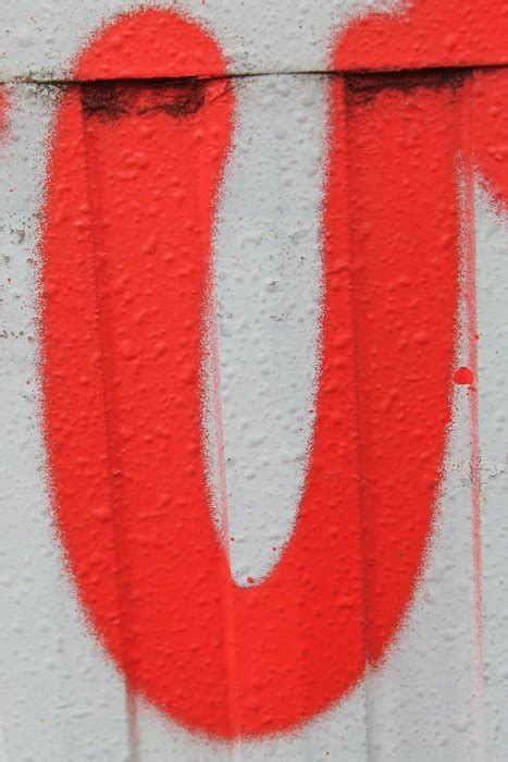 Red "U" letter graffiti free image download