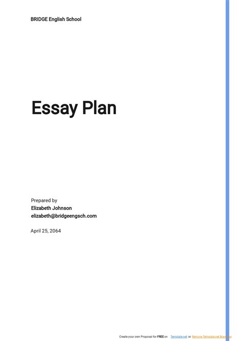 Free Simple Essay Plan Template - Google Docs, Word, Apple Pages, PDF ...