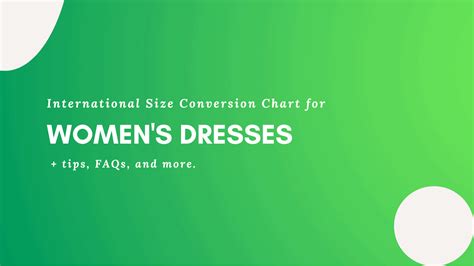 Women's Dresses - International Size Conversion Chart - kiwisizing.com