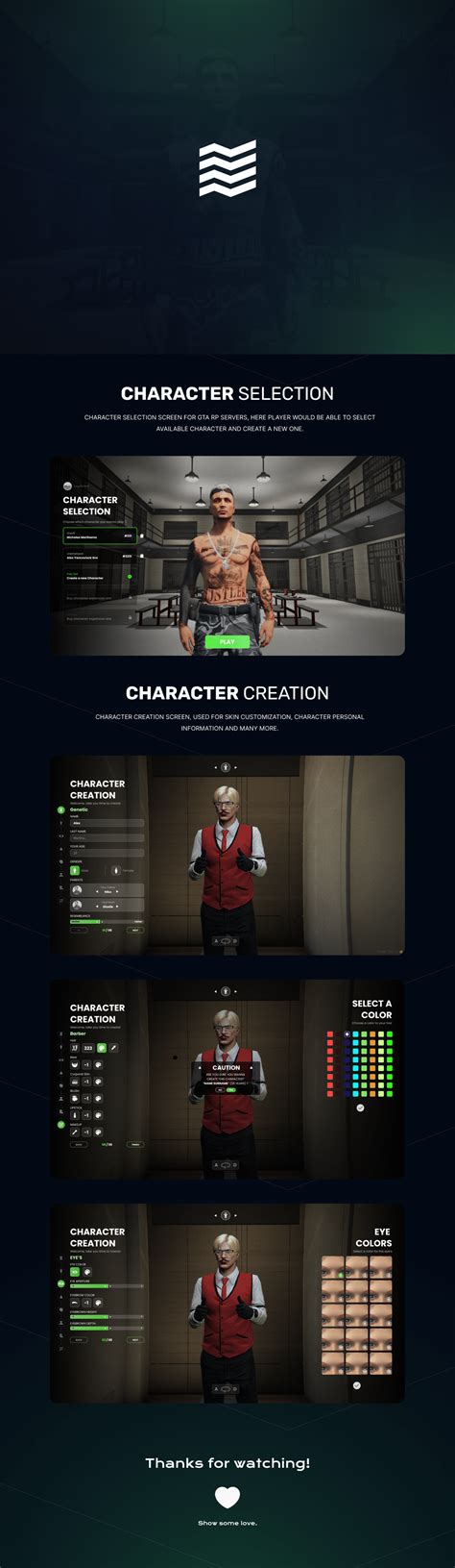 [GTA RP] Character creation UI :: Behance