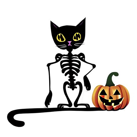 Halloween Cat Skeleton Graphic · Creative Fabrica