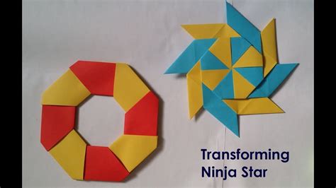 Transforming ninja star Origami ninja star Simple ninja star folding ...