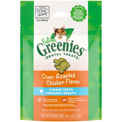 Greenies Natural Oven Roasted Chicken Flavor Adult Dental Cat Treats, 2 ...