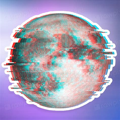 Full moon with a glitch | Premium PSD - rawpixel