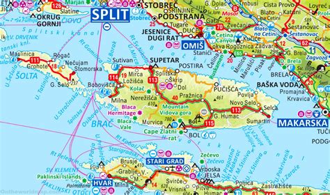 Brač tourist map - Ontheworldmap.com