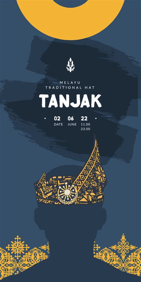 indonesis traditional hat hand drawn illustration called tanjak ...