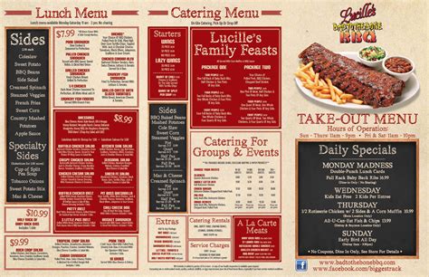 Lucilles Bad to the Bone BBQ menu in Boynton Beach, Florida, USA