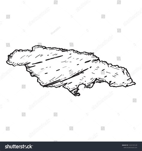 Sketch Map Jamaica Vector Illustration Design Stock Vector (Royalty ...