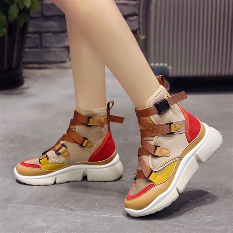 New 2018 High Top Women Sneakers Sport Running Shoes Breathable Canvas ...