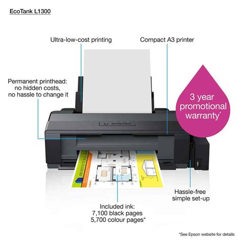 Epson L1300 Ink Tank Colour Printer Prints Up To A3+ Size For ...