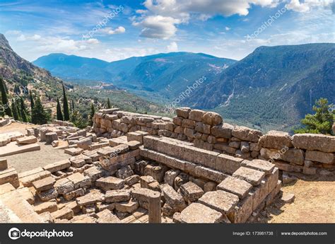 Ancient ruins in Delphi Stock Photo by ©bloodua 173981738