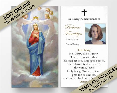 Prayer Cards Memorial Prayer Cards Catholic Prayer Cards - Etsy Australia