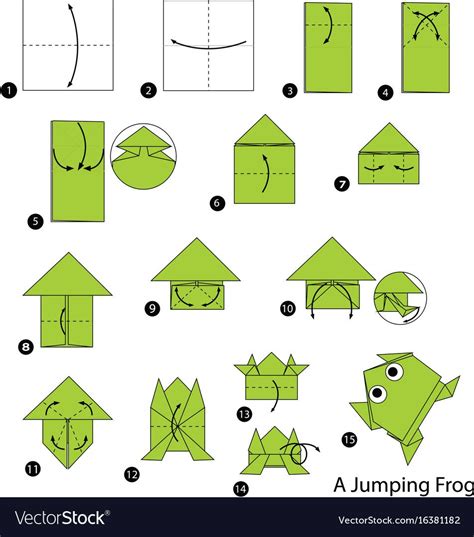 step by step instructions how to make origami A Jumping Frog. Download ...