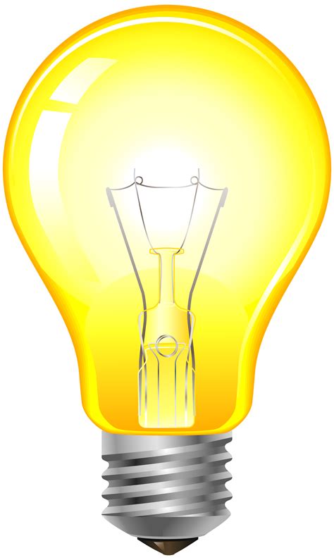 Yellow Light Bulb PNG Clip Art - Best WEB Clipart