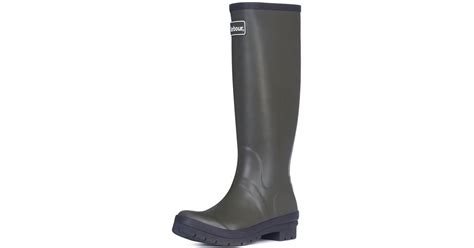 Barbour Rubber Abbey Tall Rain Boots in Olive (Green) - Lyst