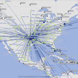 American Airlines Route Map Europe – Map Vector