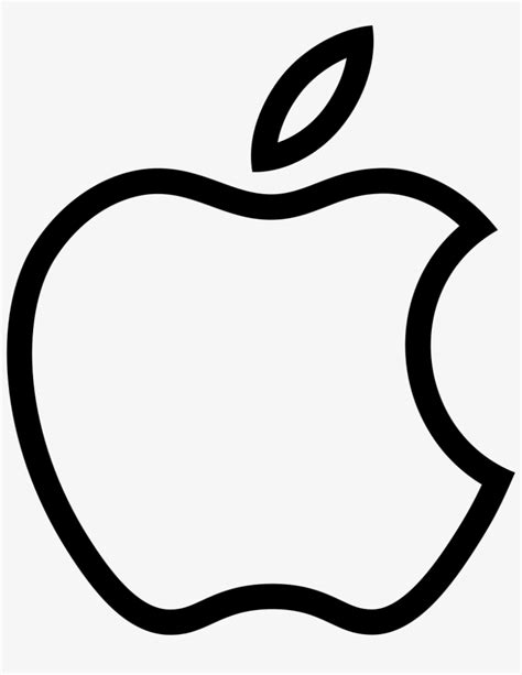 Social Apple Outline - Apple Logo Black White Outline Transparent PNG ...