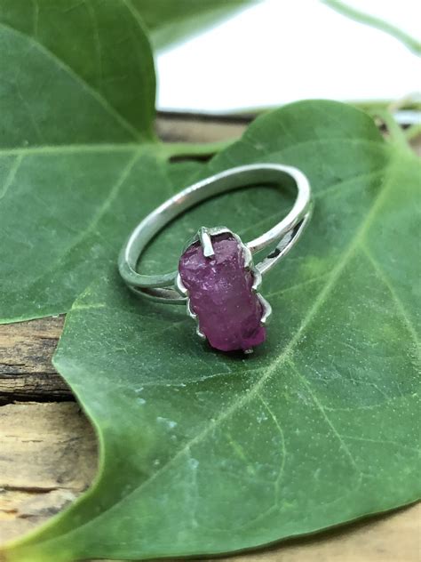 Raw Ruby Ring Silver Ring Raw Crystal Ring Raw Stone Ring | Etsy